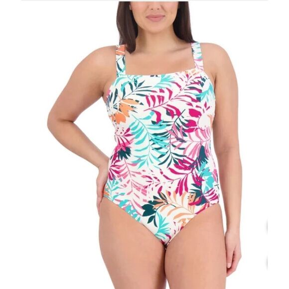 NWT Eddie Bauer One Piece Swimsuit Women’s Small Shelf Bra Adjustable Straps New - Picture 1 of 16